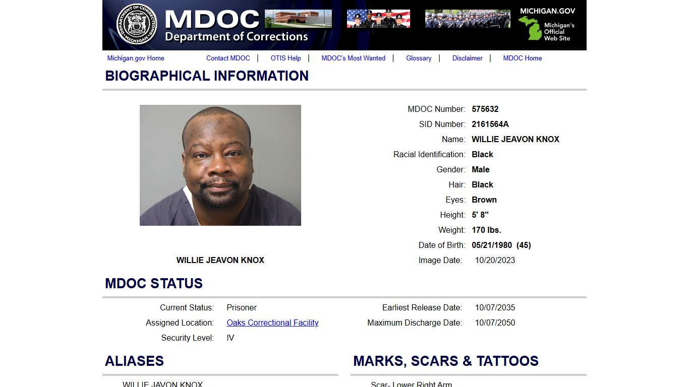 Offender Tracking Information System (OTIS) - Offender Profile